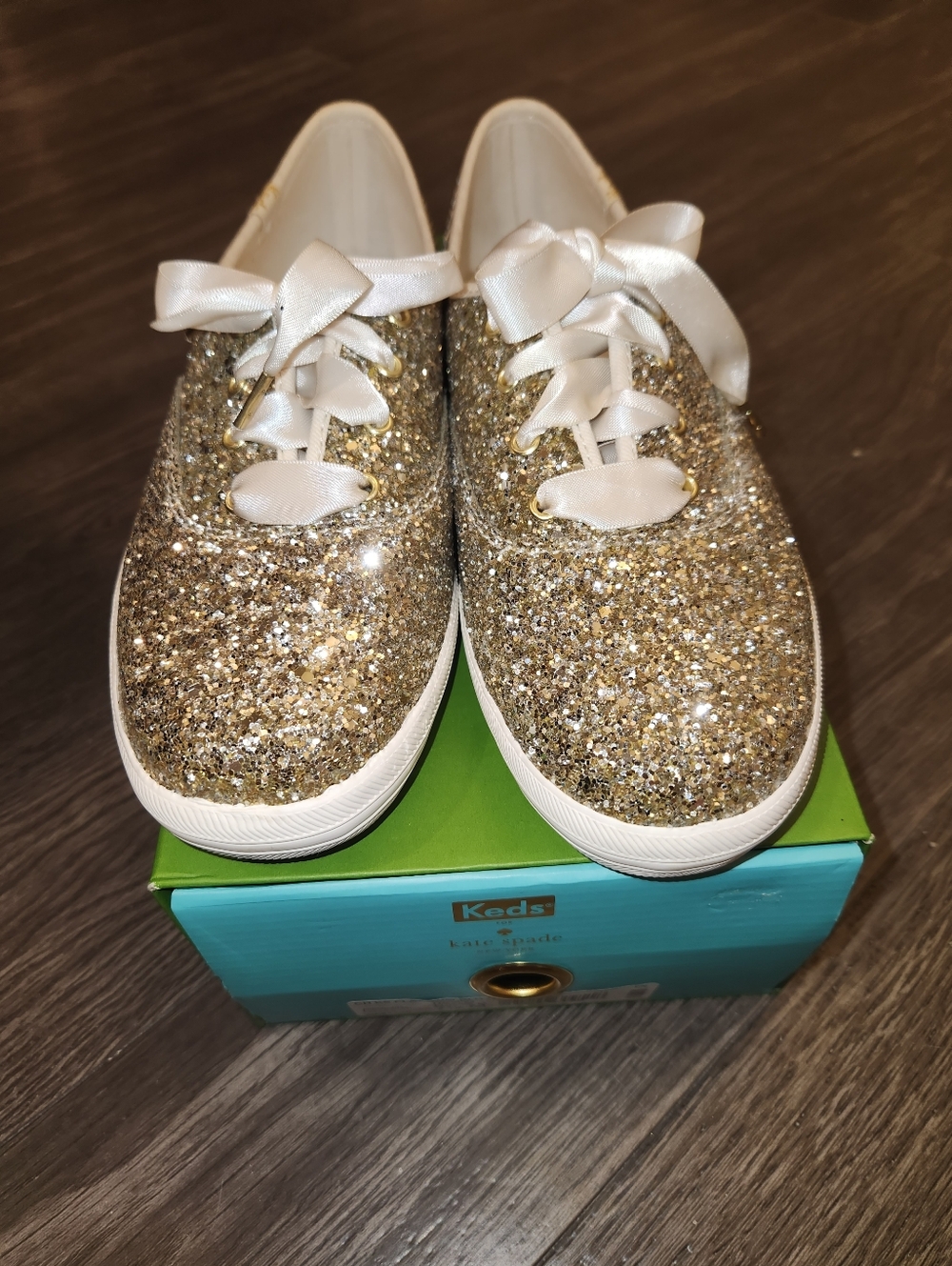NIB Kate Spade Gold Glitter KEDS 7.5 - Picture 10 of 16